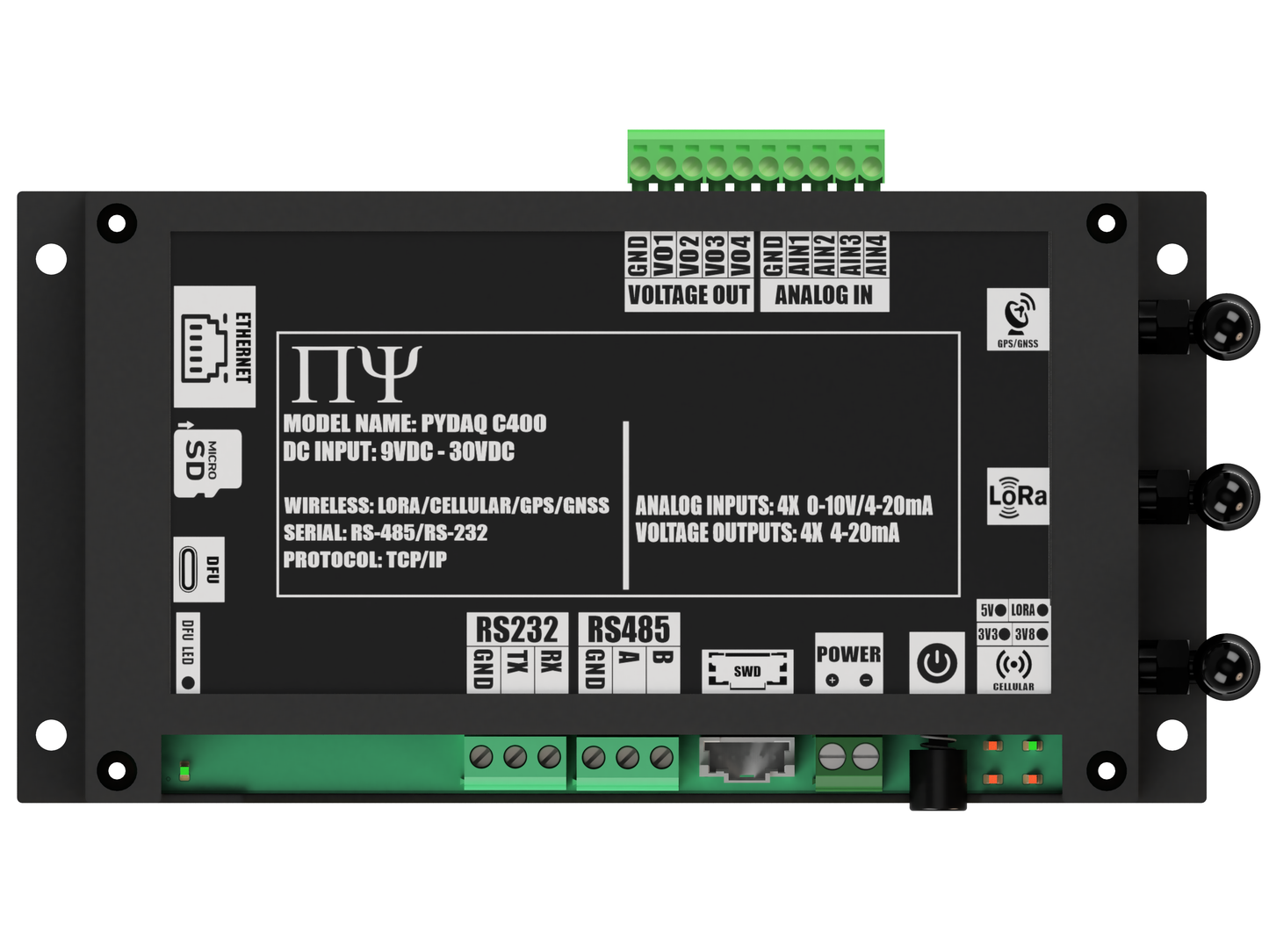 PYDAQ C400: Multichannel Wireless Programmable RTU