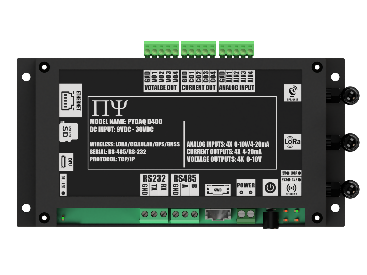 PYDAQ D400: Multichannel Wireless  Programmable RTU