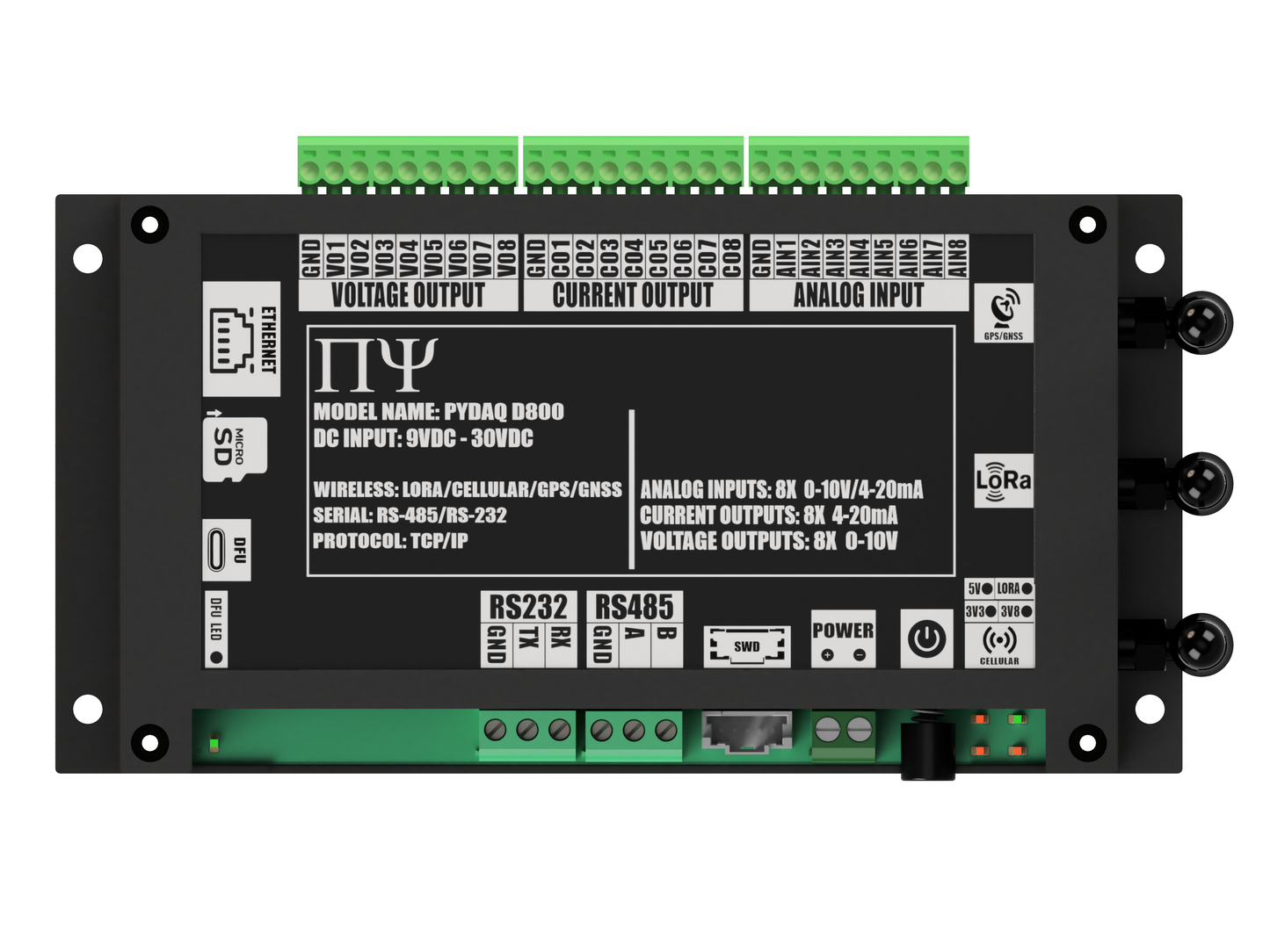 PYDAQ D800: Multichannel Wireless  Programmable RTU