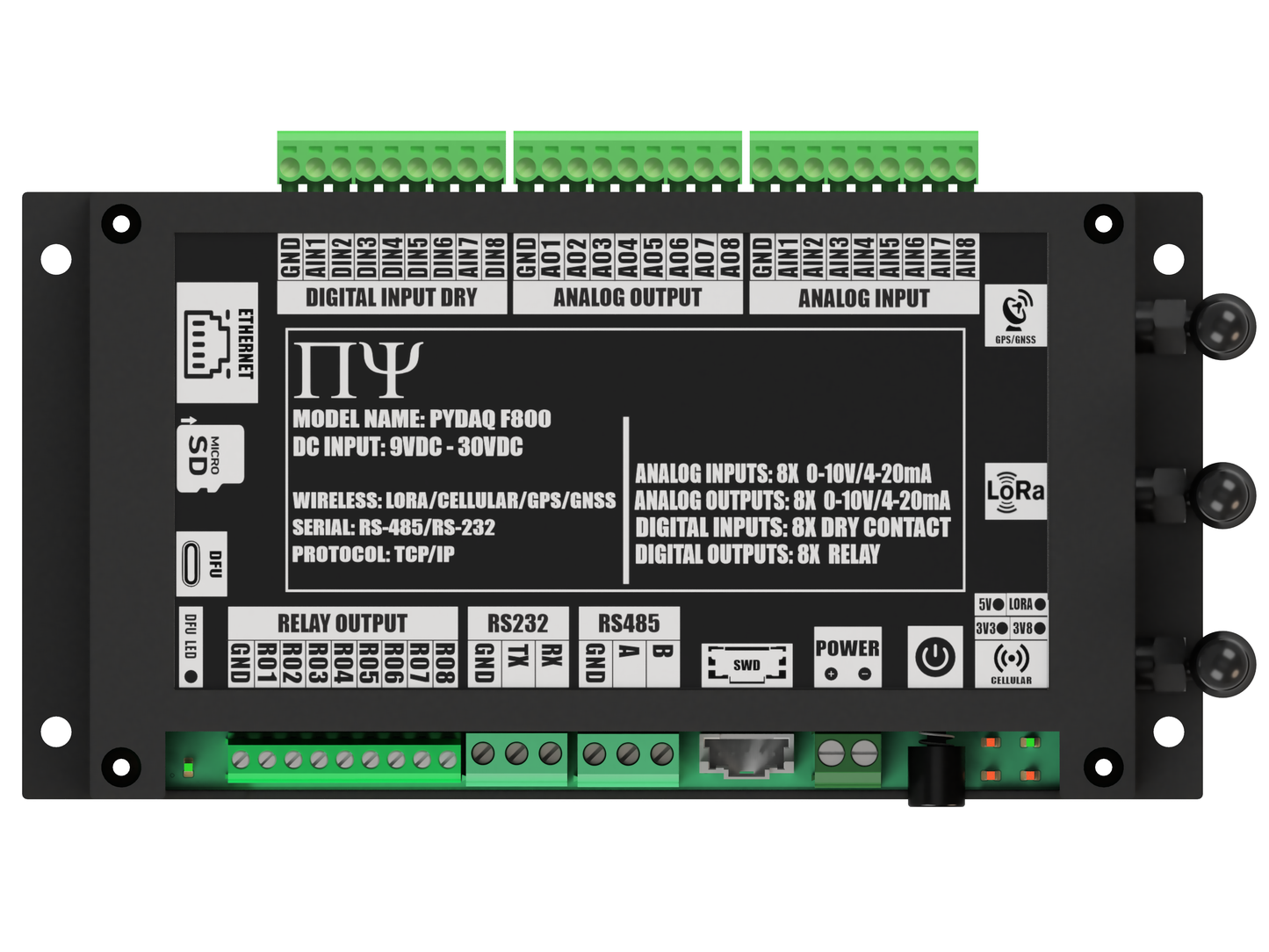 PYDAQ F800: Multichannel Wireless  Programmable RTU